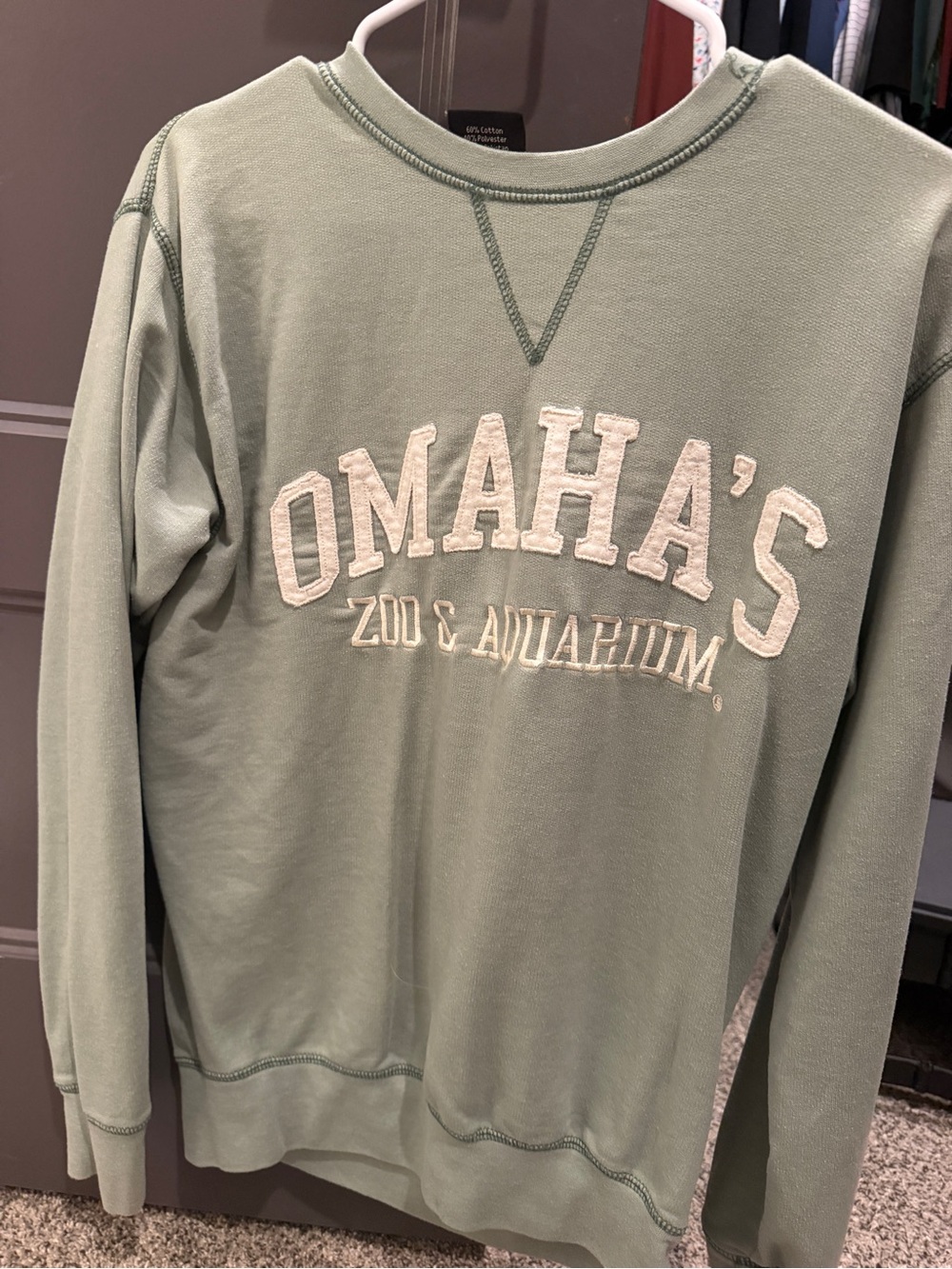 Omaha's Zoo & Aquarium Sage Green Crewneck Sweatshirt